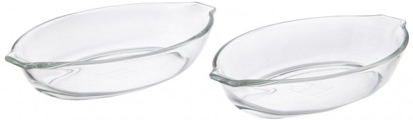 Borosil Mini Oval Dish, 340ml, Set of 2 