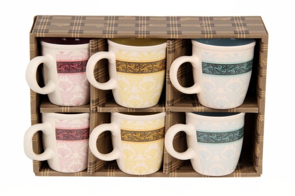 Eon Stoneware Coffee Mug Set, Set of 6, 200ml, 