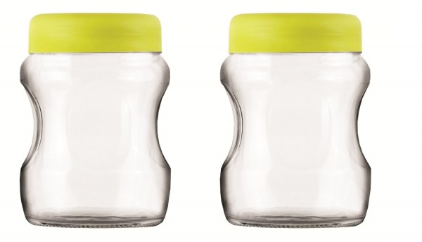Roxx Curvy Jar Set, 500ml, Set of 2, Green