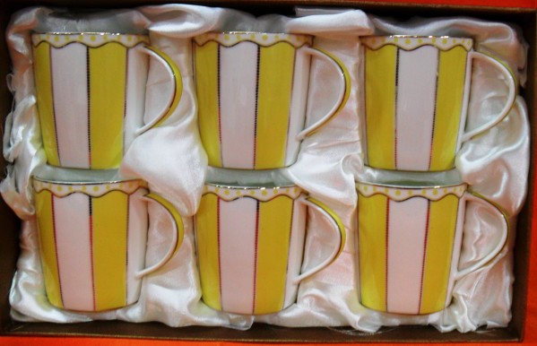 HI LUXE Stripe Mug Set (yellow)