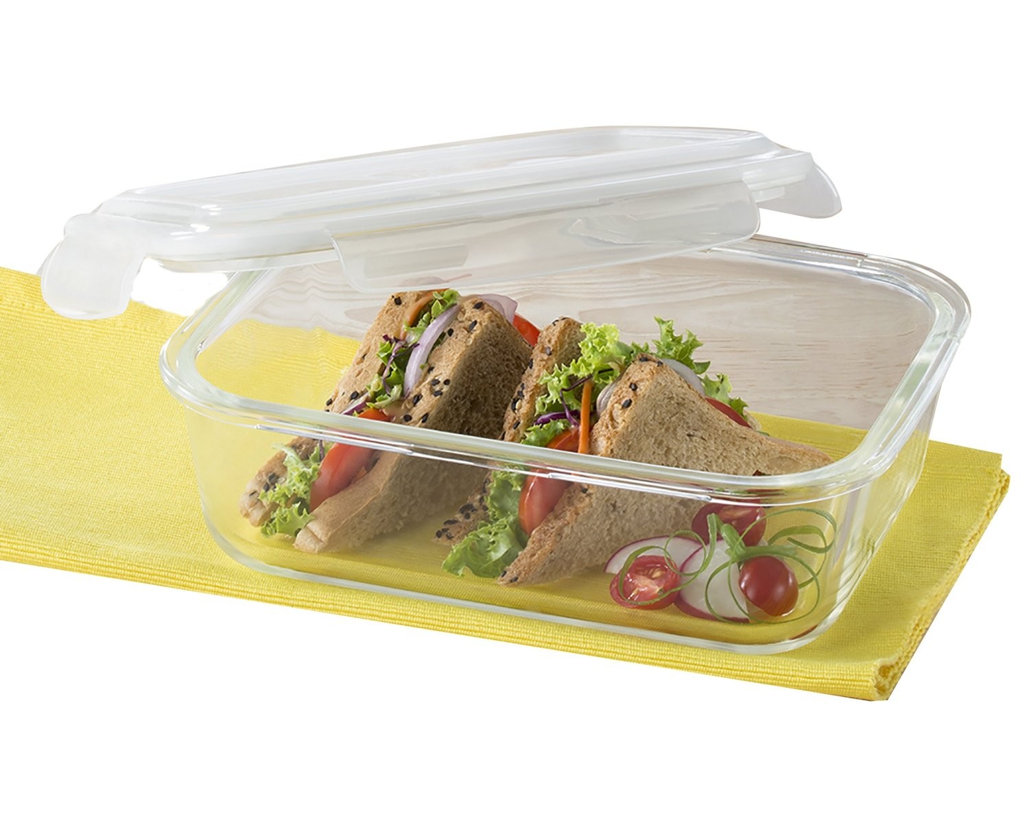 Borosil Klip & Store Rectangular Containers with Lid, 1520ml 