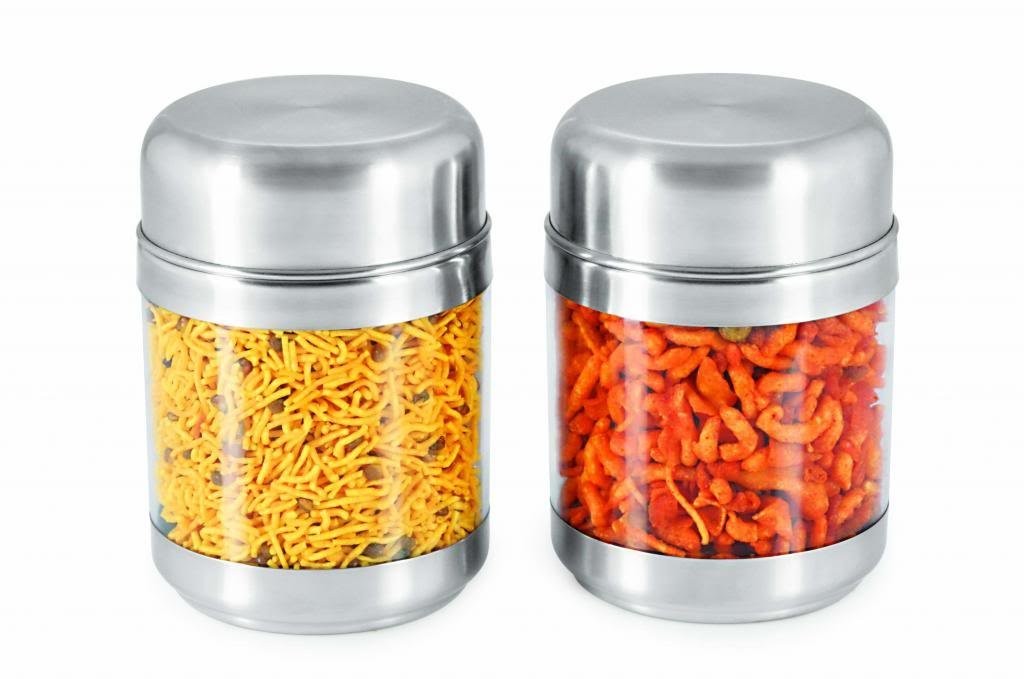 Sizzle Clear Containers 575 ml Set of 2 Twist Canisters S10