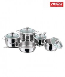 Vinod 5 Pcs Tuscany Cooking Pots With 3 Lids