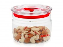 Borosil Classic Trend Wide Glass Jars with Lid 550 ML